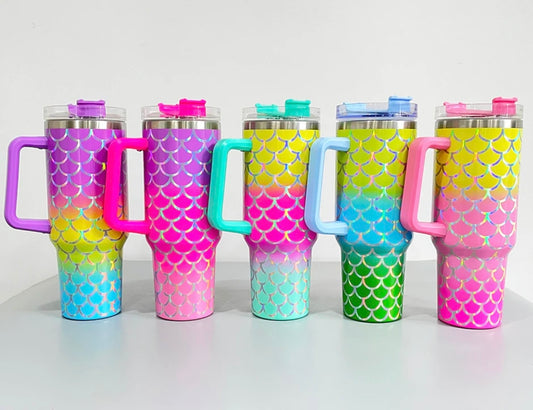 40 oz Holographic Ombré Mermaid Tumblers