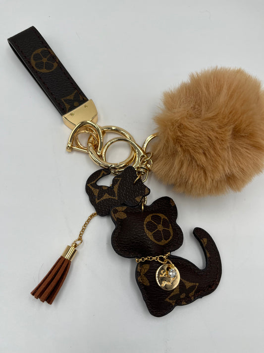 Cute Brown Cat Keychain