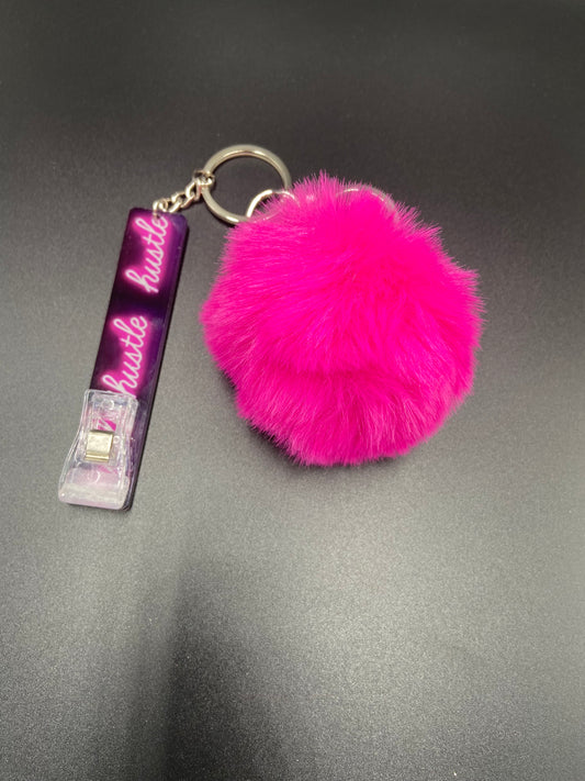 Pink Hustle Hard Keychain.