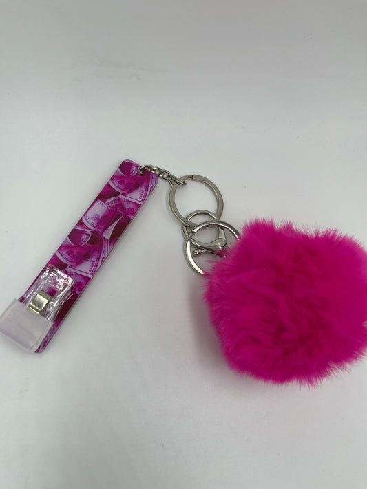 Hot pink keychain