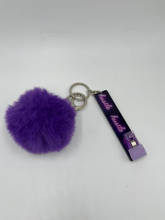 Purple Hustle Hard Keychain